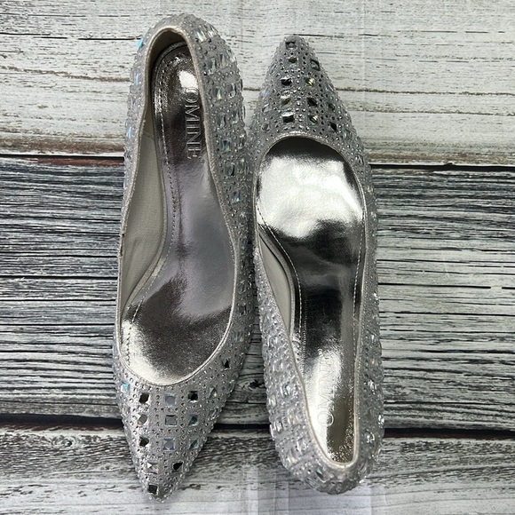 OMINE Women’s Pointed Toe Heels – Silver Rhinestone Embellished – Size 7 - Picture 11 of 11